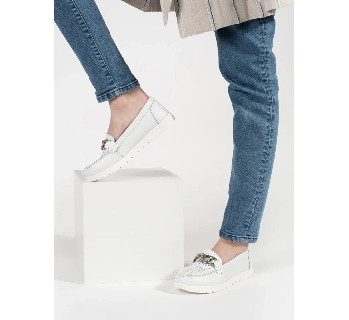 Trendy dámské bílé mokasíny platforma Trendy dámské bílé mokasíny platforma