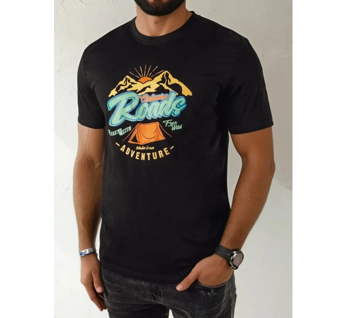 Pánské tričko s potiskem černé Dstreet RX5400 Pánské tričko s potiskem černé Dstreet RX5400