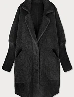 Vlněný přehoz z alpaky černý (7108)