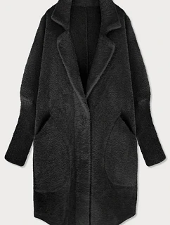 Dlouhý černý vlněný přehoz přes oblečení typu "alpaka" model 21472289 - MADE IN ITALY