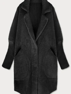 Černý vlněný přehoz přes oblečení typu "alpaka" (7108)