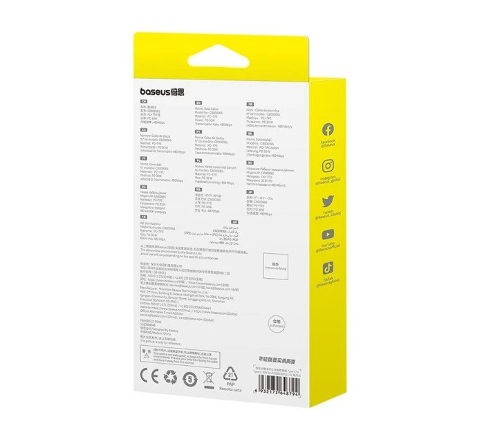 Kabel Baseus Superior Typ C-Typ C 30W 2m (bílý)