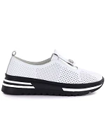 Dámské kožené boty na platformě bílé S.Barski model 22081741 - Hikvision