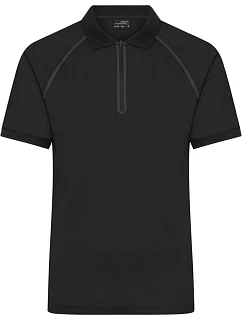 Daiber JN 1308 Pánské piqué polo se zipem 02.1308 black/black