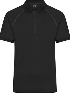 Daiber JN 1308 Pánské piqué polo se zipem 02.1308 black/black