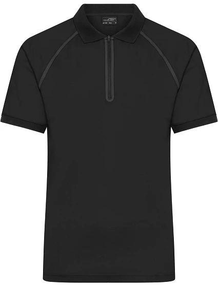 Daiber JN 1308 Pánské piqué polo se zipem 02.1308 black/black Daiber JN 1308 Pánské piqué polo se zipem 02.1308 black/black