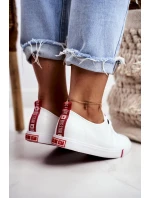 Dámské Kožené Tenisky Big Star GG274005 Bílé-červené Dámské Kožené Tenisky Big Star GG274005 Bílé-červené