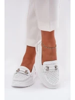 baleríny z přírodní kůže  bílé model 21686565 - VINCEZA