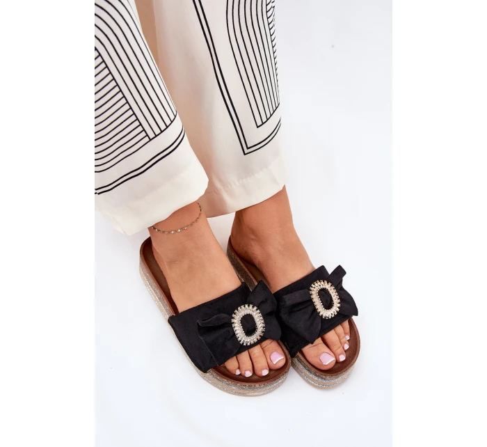 Dámské Sandały Na Platformě S Mašlí A Černé model 21689873 - Boto Dámské Sandały Na Platformě S Mašlí A Černé model 21689873 - Boto