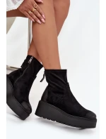 Dámské kotníkové boty na platformě Vinceza 58596 Černé