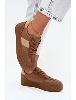 Dámské tenisky na platformě Big Star model 22185465 světle hnědé - Big Star Shoes Dámské tenisky na platformě Big Star model 22185465 světle hnědé - Big Star Shoes