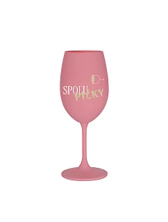 SPOLUPIČKY - růžová sklenice na víno 350 ml