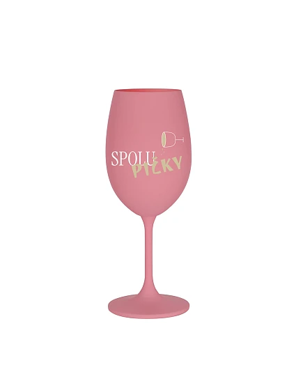 SPOLUPIČKY - růžová sklenice na víno 350 ml SPOLUPIČKY - růžová sklenice na víno 350 ml