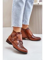 Dámské kožené kotníkové boty model Hnědá Maciejka model 20739863 - Inello