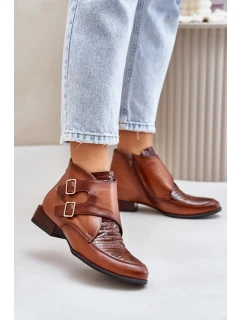 Dámské kožené kotníkové boty model Hnědá Maciejka model 20739863 - Inello