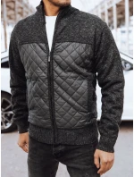 Pánská prošívaná tmavě šedá bunda Dstreet TX4577