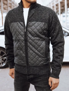 FashionStreet pánská prošívaná tmavě šedá bunda TX4577