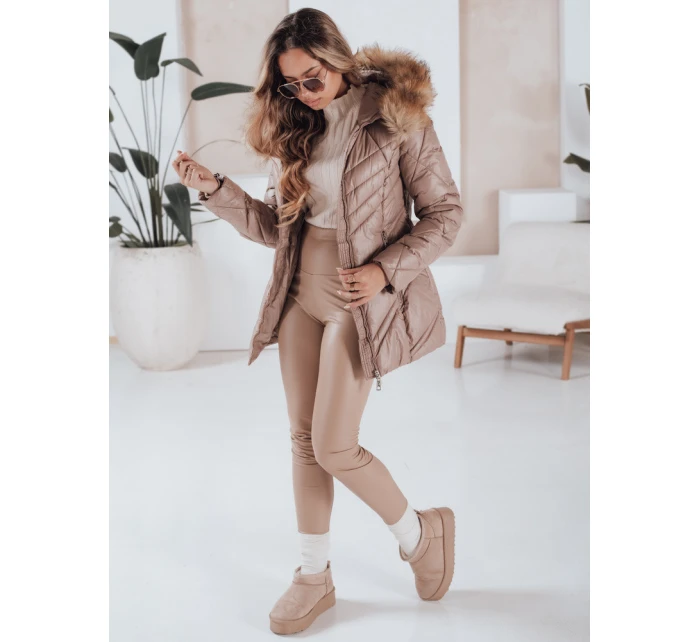 Dámská prošívaná zimní bunda SOLARIS cappuccino FashionStreet TY4010