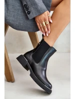 Kožené Boty Chelsea Na Zip GOE OO2N4147-E2 Černé