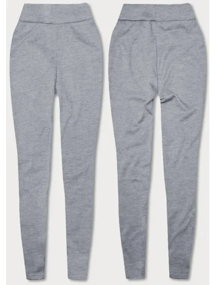 Světle šedé hrubší bavlněné dámské legíny model 18459470 - J.STYLE