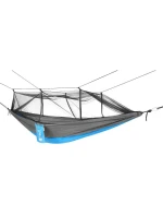 TURISTICKÁ HOUPACÍ SÍŤ PRO 2 OSOBY 270X140CM S MOSKYTIÉROU MODRÁ