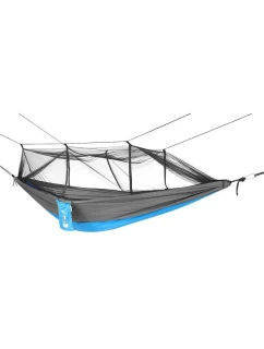 TURISTICKÁ HOUPACÍ SÍŤ PRO 2 OSOBY 270X140CM S MOSKYTIÉROU MODRÁ