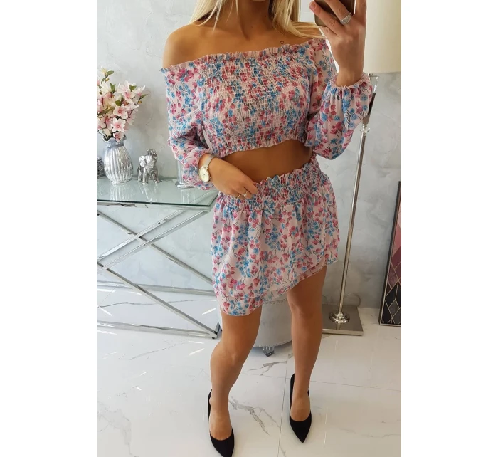 Pudrově růžová květinová sada