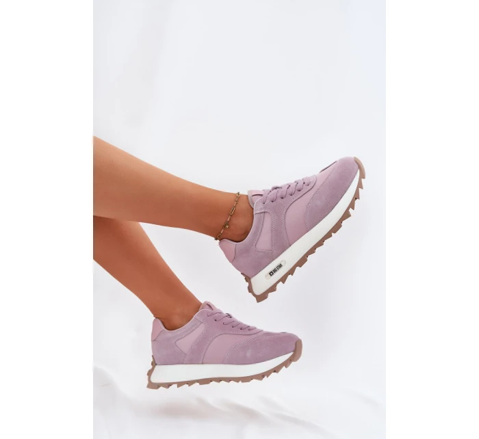 Semišové Sneakersy Na Platformě Dámské Big Star model 21694489 HIPOLY SYSTEM Fialové - Big Star Shoes Semišové Sneakersy Na Platformě Dámské Big Star model 21694489 HIPOLY SYSTEM Fialové - Big Star Shoes