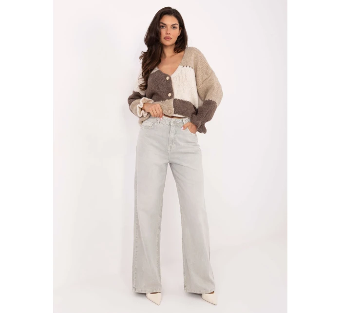 Kalhoty D80028BB62487A1 světle šedé