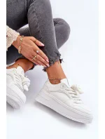 Dámské Tenisky na platformě Eco Leather White Vhisper Dámské Tenisky na platformě Eco Leather White Vhisper