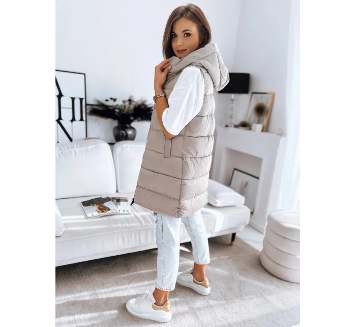 Dámská prošívaná vesta béžová  model 20182832 - Dstreet
