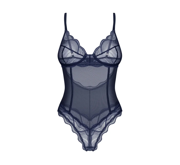 Dámské body Nightly Blue Crotchless Teddy tm. modré - Obsessive Dámské body Nightly Blue Crotchless Teddy tm. modré - Obsessive