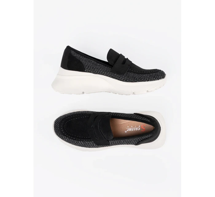 Pěkné  polobotky černé dámské platforma