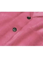 Krátký vlněný přehoz přes oblečení typu alpaka v lososové barvě model 18059153 - MADE IN ITALY