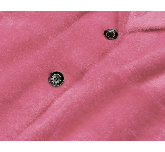 Krátký vlněný přehoz přes oblečení typu alpaka v lososové barvě (7108-1)