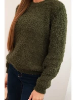 Dámský svetr z měkkého model 21421720 khaki - K-Fashion