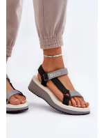 Dámské sandály na platformě a Big Star šedé model 21652812 - Big Star Shoes Dámské sandály na platformě a Big Star šedé model 21652812 - Big Star Shoes