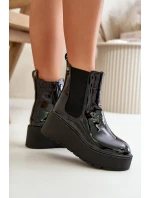 dámské kotníkové boty na platformě a černé model 21667292 - Boto