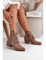 Dámské Kožené Boty Na Zip Eko Hnědé model 21668209 - S.Barski