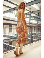 Šifonová sukně s karamelovými květy