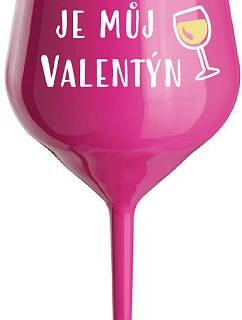 VÍNO JE  růžová nerozbitná sklenice na víno 470 ml model 22168103 - Giftela