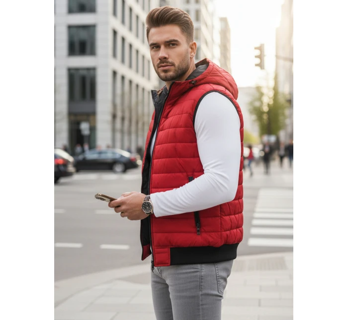 Pánská červená vesta FashionStreet TX4265