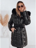 Dámská zimní bunda prošívaná s kapucí černá model 21990463 - Dstreet
