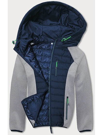 Pánská sportovní bunda ze směsových materiálů, tmavě šedá (8M910-215) Pánská sportovní bunda ze směsových materiálů, tmavě šedá (8M910-215)