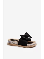 Dámské žabky na platformě s mašlí černé model 21653530 - Boto Dámské žabky na platformě s mašlí černé model 21653530 - Boto