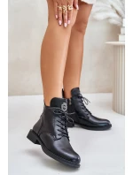 Zateplené boty na plochém podpatku s ozdobou černé model 21675424 - Boto Zateplené boty na plochém podpatku s ozdobou černé model 21675424 - Boto