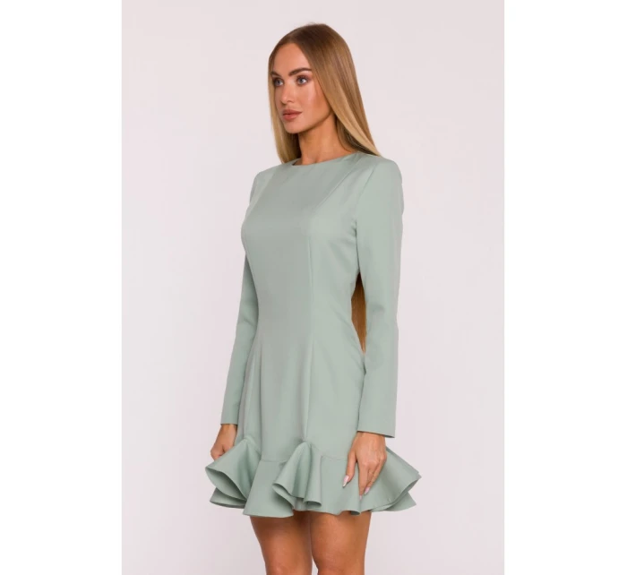 M880 Šaty s volánkovým lemem - mátové M880 Šaty s volánkovým lemem - mátové