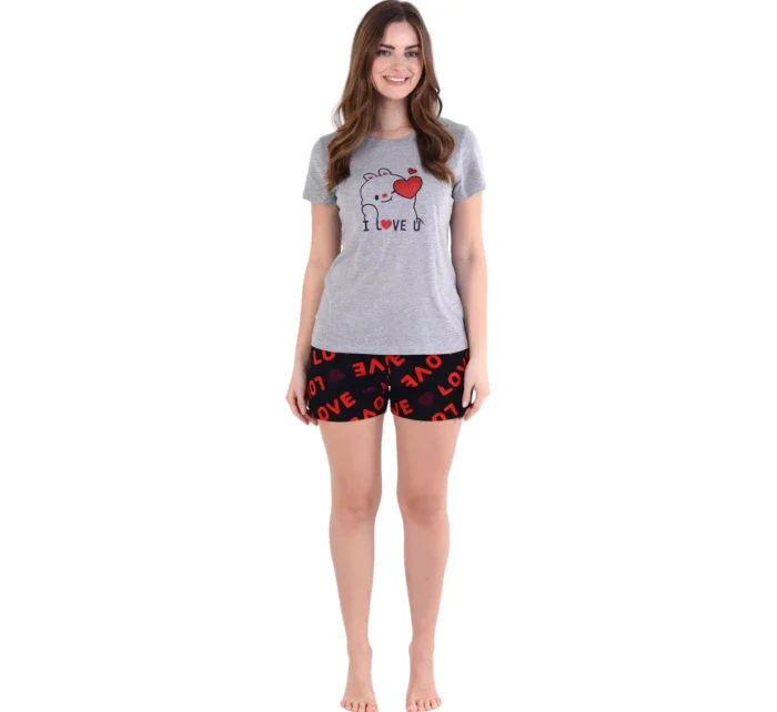 Dámské pyžamo 01/239 šedé s medvědem - Karol