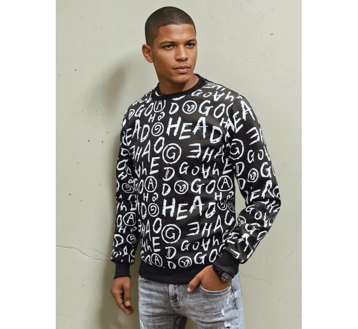 Pánská mikina bez kapuce černá FashionStreet BX5742