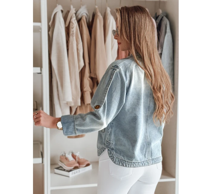 Dámská oversize džínová bunda modrá model 21988199 - Dstreet